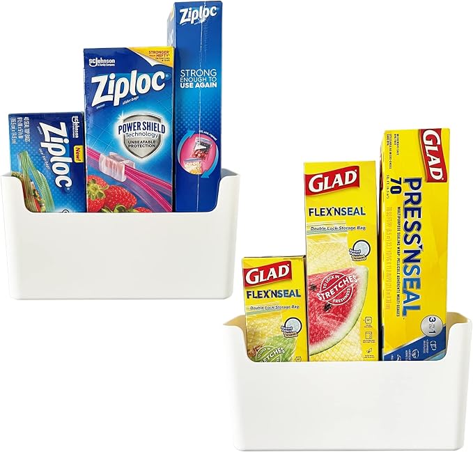 2 Pack Cabinet Door Organizer Adhesive Mount Kitchen Wrap Organizer Container by FavoThings