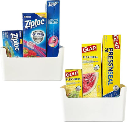 2 Pack Cabinet Door Organizer Adhesive Mount Kitchen Wrap Organizer Container by FavoThings
