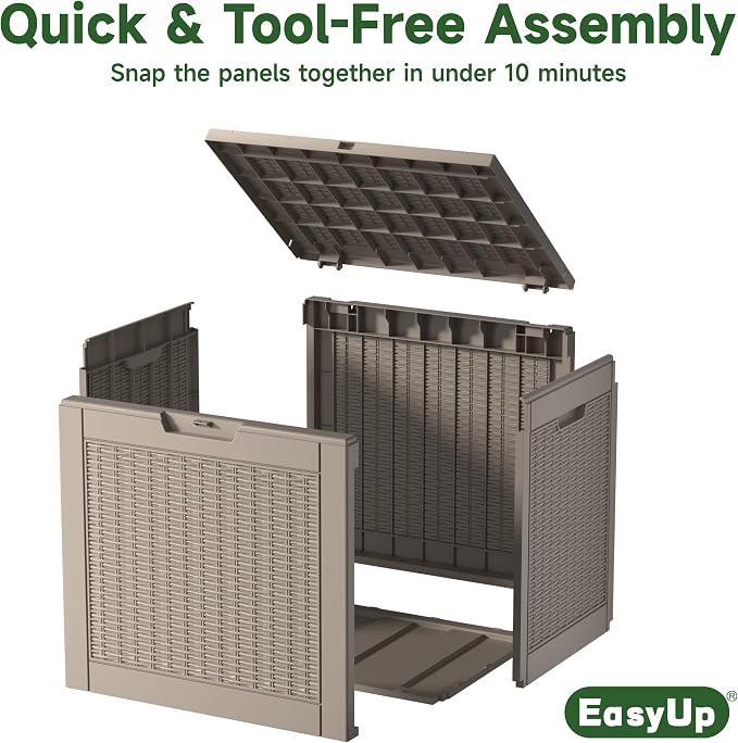 EasyUp 31 Gallon Outdoor Storage Box, Resin Waterproof UV-Resistant Deck Box - Image 5