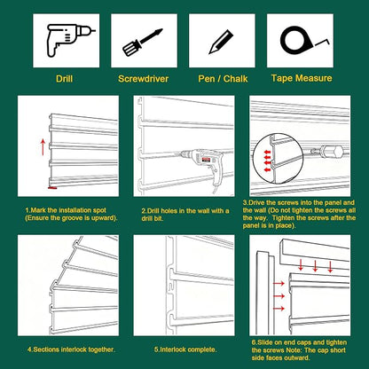 Yuzzy Slat Wall Paneling 4 x 4ft, Garage Slatwall Panel Wall Storage Systems - Image 6
