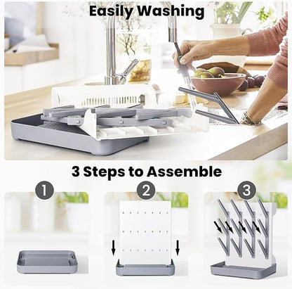 Baby Bottle Drying Rack: Vertical Space Saving Large Bottles Holder - Image 5