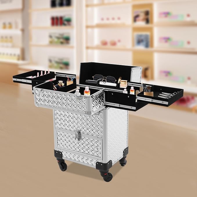Rolling Makeup Case, Nail Storage Box - Image 9