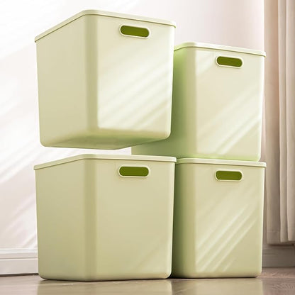 4 pack large plastic White storage bins Baskets, Toy Box Chest by Gaoaodeyu