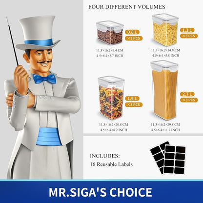 MR.SIGA 12 Pack Airtight Food Storage Container Set, BPA Free Kitchen Pantry - Image 3