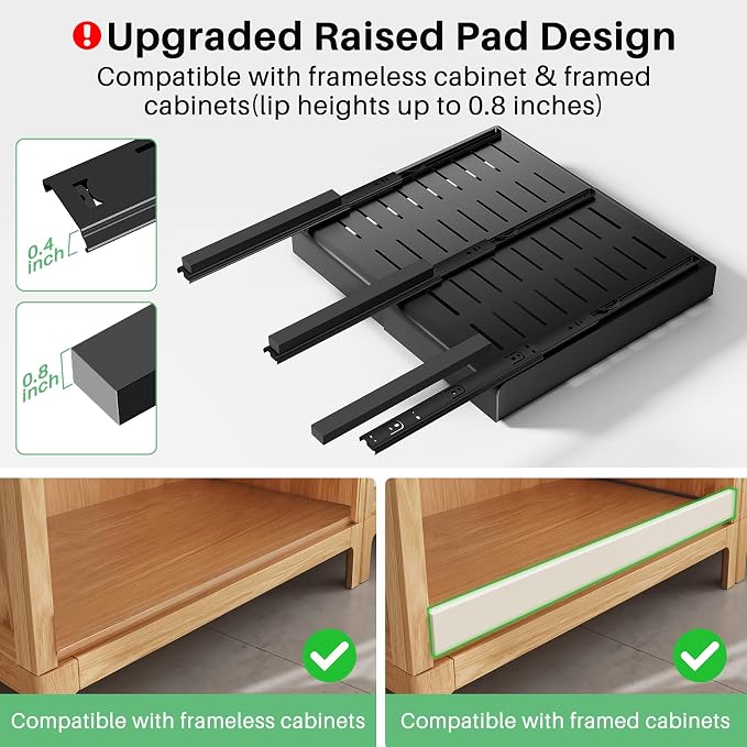 Kitstorack Pull out Cabinet Organizer, Expandable Heavy Duty Slide out Drawer - Image 3