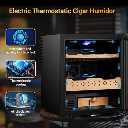 Electric Humidor for Cigars, 50L 300 Counts Large Capacity, Thermostatic - Image 3