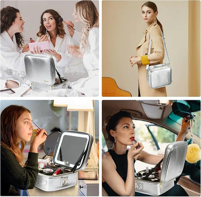 Mocado Travel Makeup Bag with LED Lighted Mirror, Travel Makeup Organizer - Image 7