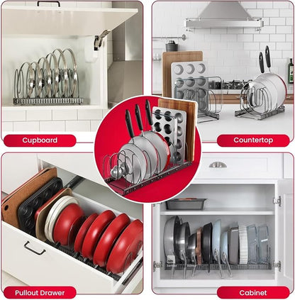 Better Things Home 12+ Expandable Pan and Pot Lid Organizer Rack - Image 6
