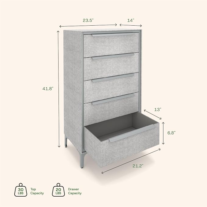 tinge Naima Premium Fabric Dresser - Image 3