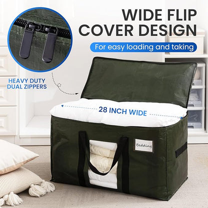 TAILI 2 Pack Green Extra Large Storage Bags, Heavy Duty Totes - Image 4