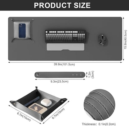 DAWNTREES Dual Sided Desk Mat, Leather Desk Pad, Cork Desk Mat Protector - Image 3