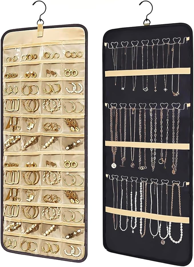 Bloss Hanging Jewelry Organizer-48 Pockets Dual-Sided Hanging Jewelry by Bloss