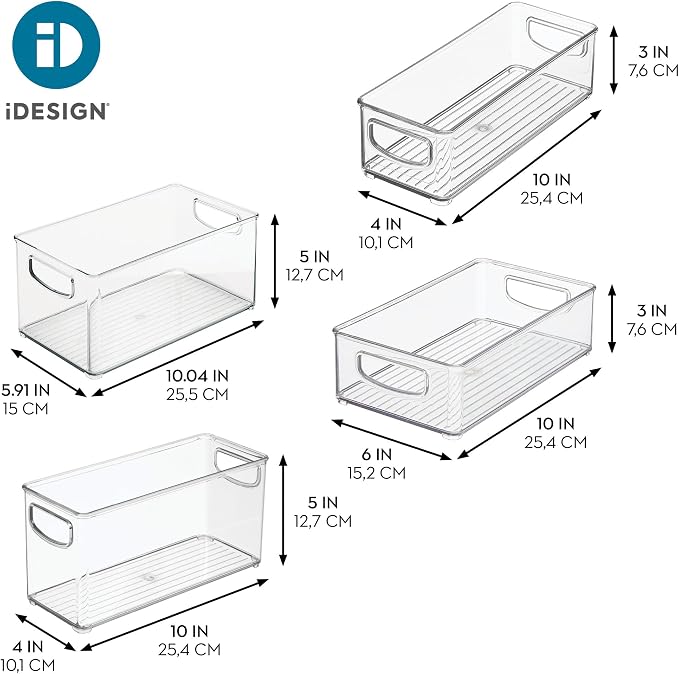 iDesign Stackable Storage Bins for Kitchen or Pantry, 4 Different Sizes - Image 4