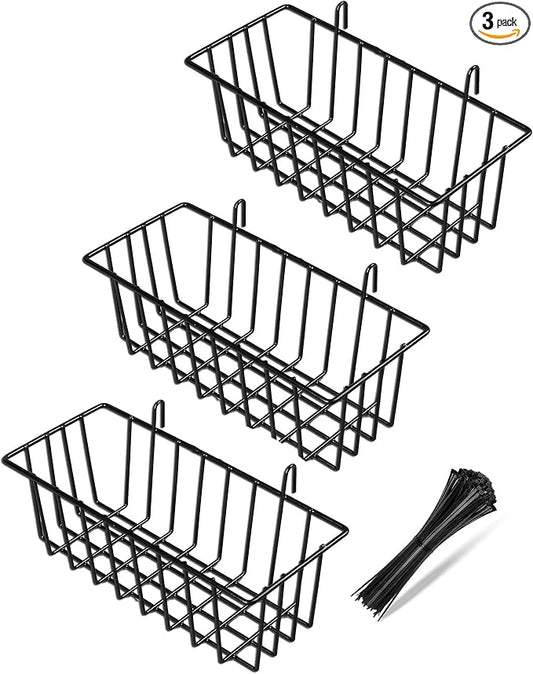3 Pack Wall Basket, Hanging Wire Basket by SEMPOMA