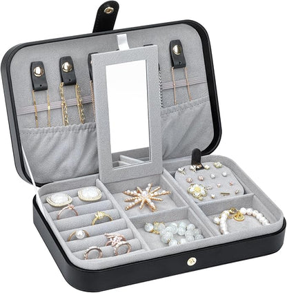 Travel Jewelry Organizer with Mirror Portable Case Small Jewellery Box Gift by V-LafuyJewelryBox