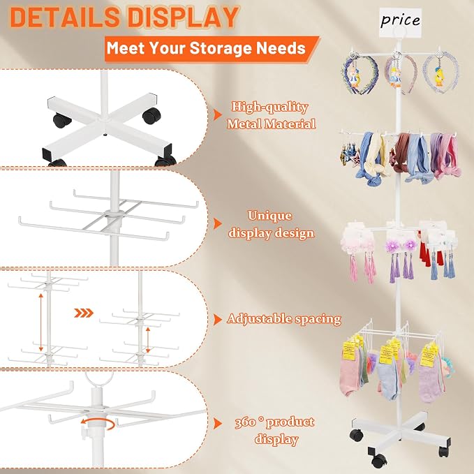 Retail Display Stand Rotating Display Stand 4 Tier Spinning Display Stand - Image 3