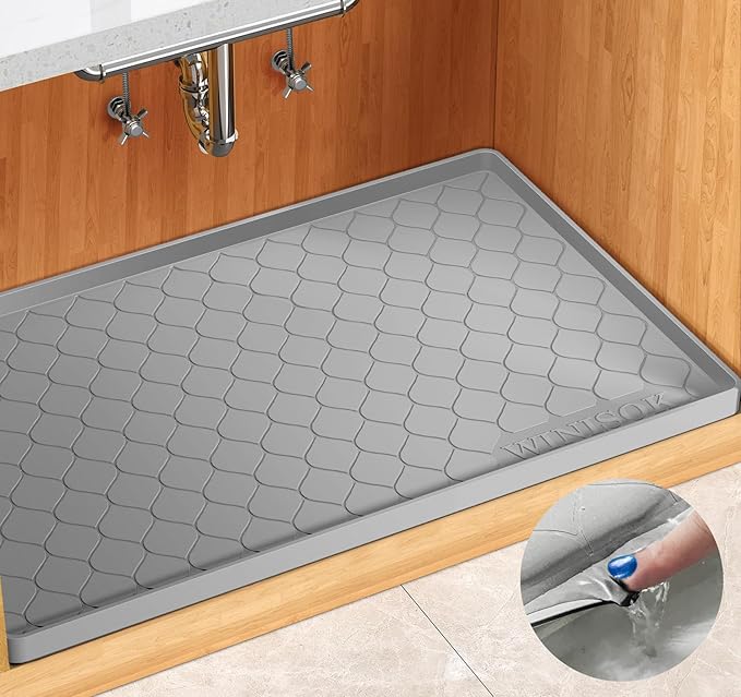 Silicone Under Sink Mat 28" x 22", kitchen Essentials and Gadgets, Shelf liner by Winisok