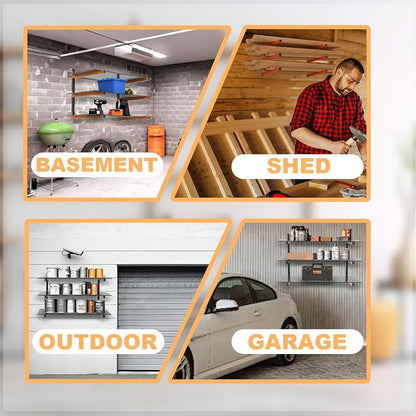 Lumber Rack Wall Mount, Heavy Duty Wood Storage Racks, 9-Level System Garage - Image 9