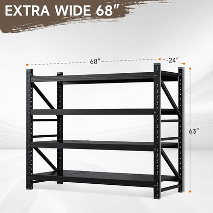 8000LBS Metal Garage Shelving Unit 68" W Storage Shelves Heavy Duty 4 Tier - Image 2