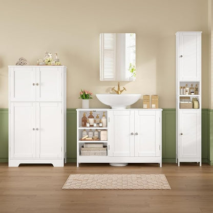 TEENFON 35.4" Pedestal Sink Storage Cabinet - Image 8