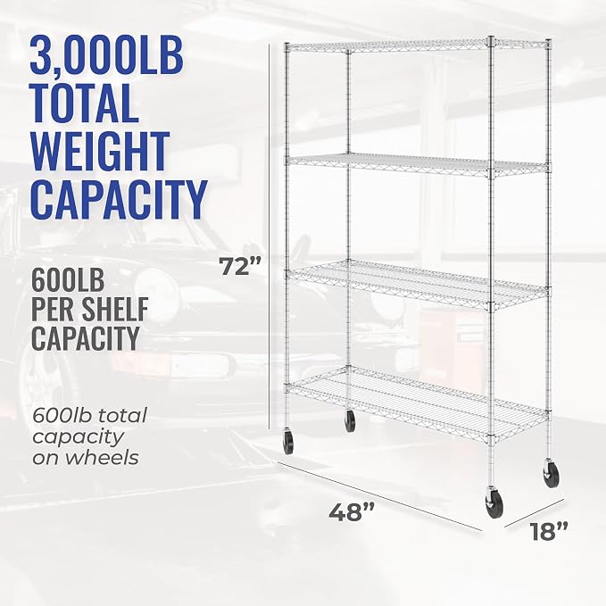 SafeRacks - NSF Certified Storage Shelves, Heavy Duty Steel Wire Unit - Image 2