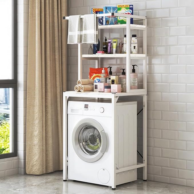 Gdrasuya10 White Over The Washer & Dryer Storage Shelves, 3 Tier Washing by Gdrasuya10