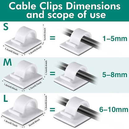 Namalu 60 Pieces Mini Cable Clips Hooks Christmas Light Clips Self Adhesive - Image 2