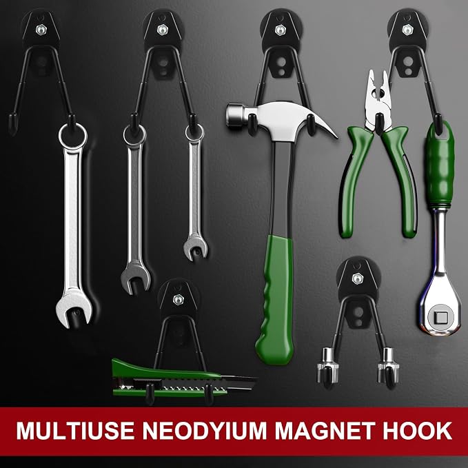 Landhoow Large Magnetic Hooks Heavy Duty Garage Magnet Hooks Strong Storage - Image 7