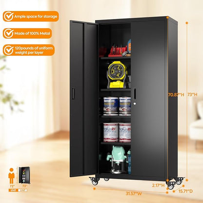 Aobabo 73" H Metal Storage Cabinet - Image 3