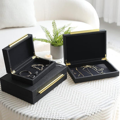 Faux Shagreen Leather Jewelry Storage Boxes Set of 3 - Image 4
