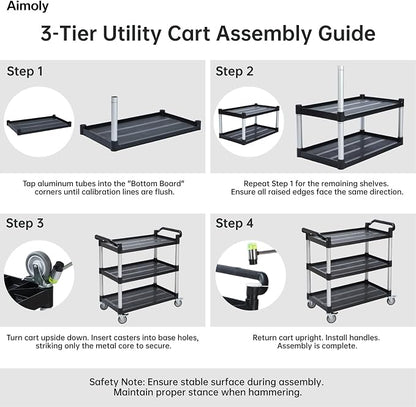 3-Tier Rolling Utility Cart - Image 8