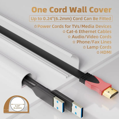 118" Side Open One Cord Hider for Wall Mounted Tv, Extension Cable Cover to - Image 2