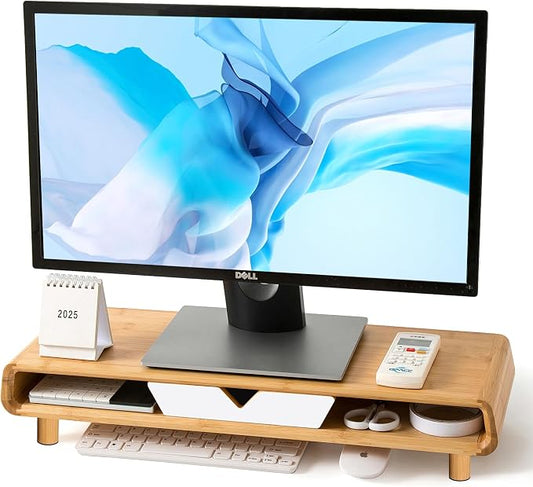 Homerays Monitor Stand with Drawer, Exquisite Computer Monitor Stand by Homerays
