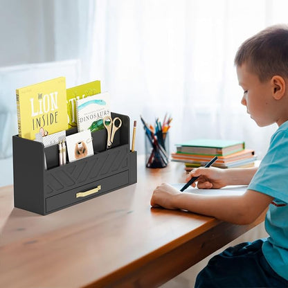 Bamboo Desk Organizer Mail Holder Countertop Wood Desk Drawer Tabletop Storage - Image 6