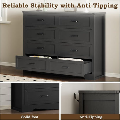 8-Drawer Dresser for Bedroom, Modern Wooden Chest of Drawers - Image 7