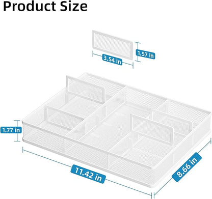 Marbrasse Desk Drawer Organizer, Metal Mesh Drawer Organizer Tray - Image 2