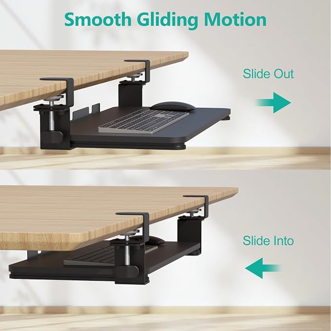 WALI Keyboard Tray Under Desk, Pull-Out Keyboard & Mouse Tray - Image 6