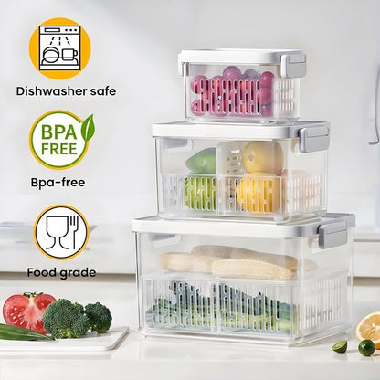 vacane Clear Fruit Containers for Fridge - Image 2