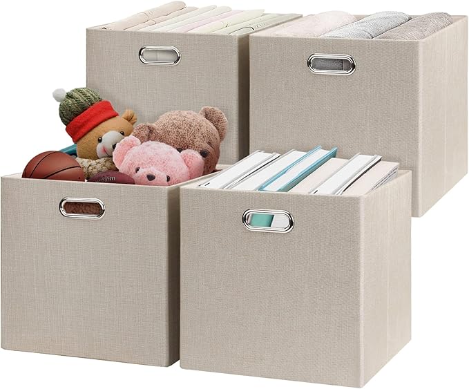 Posprica Collapsible Storage Cubes, 11×11×11 Fabric Storage Bins Containers by Posprica