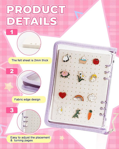 UCEC Enamel Pin Display Book & 50 PCS Pin Backs, A5 Album Pin Collection Binder - Image 4