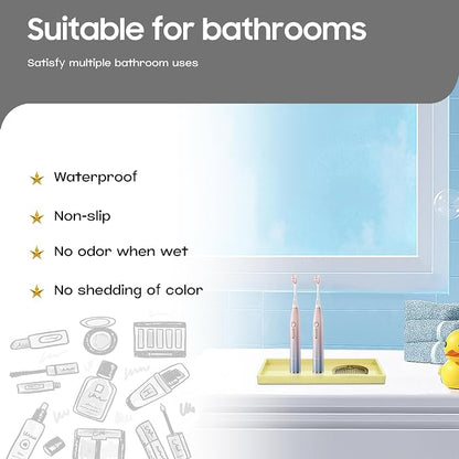 Vanity and Bathroom Tray, 6.3" ABS Countertop Organizer, Waterproof Vanity Tray - Image 2
