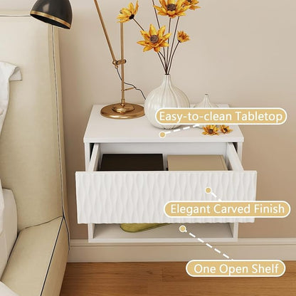 Floating Nightstand Set of 2, Modern Bedside Tables - Image 4