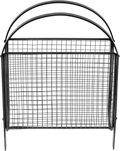 MyGift Mid-Century Design Magazine Rack, Matte Black Tone Metal Mesh - Image 6