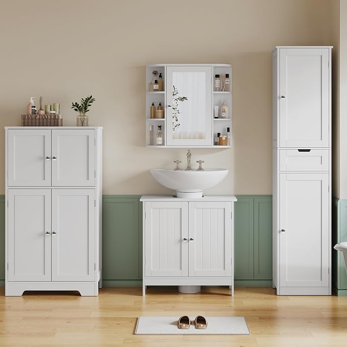 TEENFON Pedestal Sink Storage Cabinet, Under Sink Cabinet - Image 8