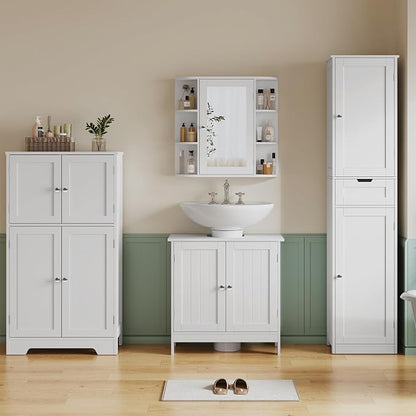 TEENFON Pedestal Sink Storage Cabinet, Under Sink Cabinet - Image 8
