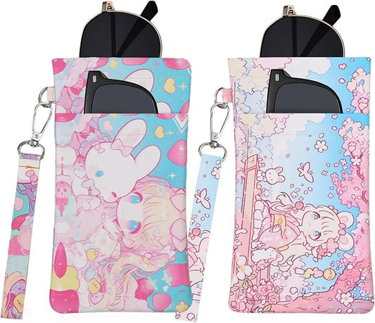 Double Eyeglass Case Soft Dual Glasses Case by FLYINGMAGE
