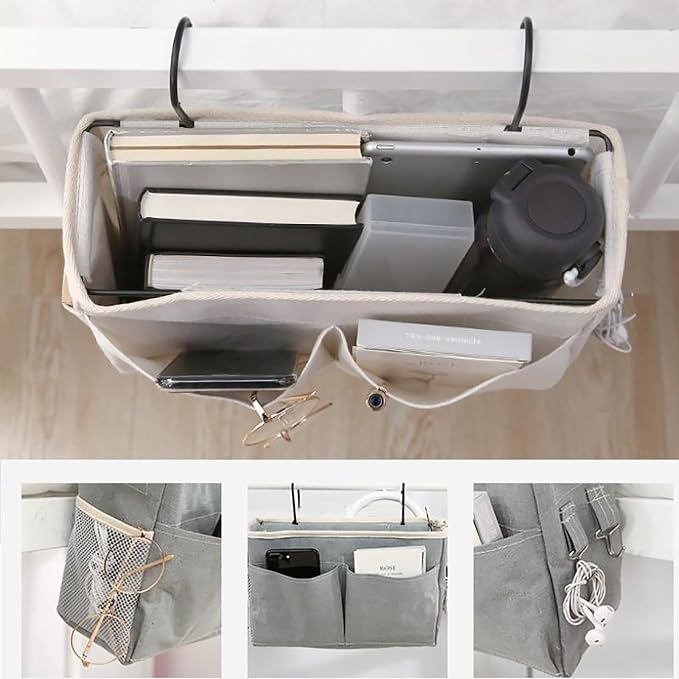 2-Pack Bedside Caddy, Bedside Hanging Storage Organizer - Image 5