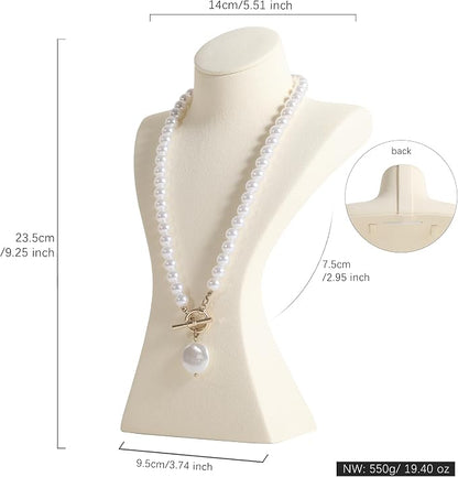 GemeShou Beige necklace storage hanger stand jewelry organizer, Velvet jewelry - Image 5
