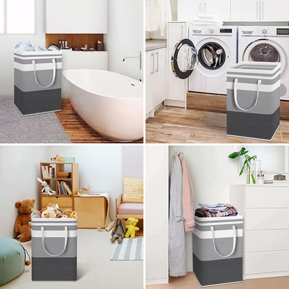HomeHacks 2 Pack Large Laundry Baskets, Waterproof, Freestanding Laundry Hampers - Image 6
