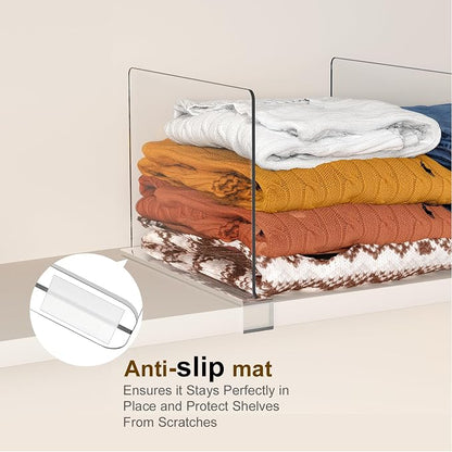 Purse Organizer for Closet Shelf Dividers: 8-Pack Adjustable Clear Acrylic Bag - Image 7